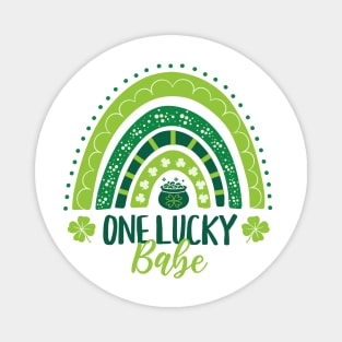 One Lucky Babe St Patricks Day Rainbow Magnet